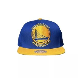 Mitchell & Ness Golden State Warriors SnapBack hat Blue & Gold